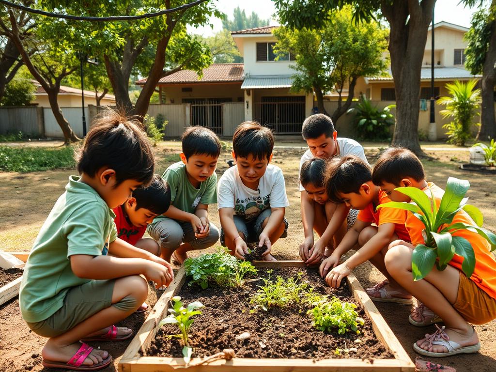 Taller comunitario de Ciudadano de Honor en un parque de barrio