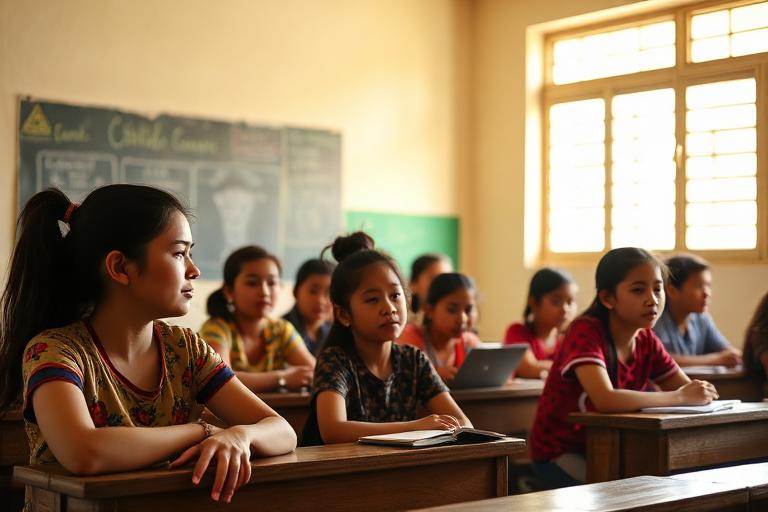 Estudiantes en un taller de valores en el aula
